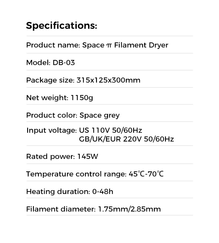 Creality Space π Filament Dryer