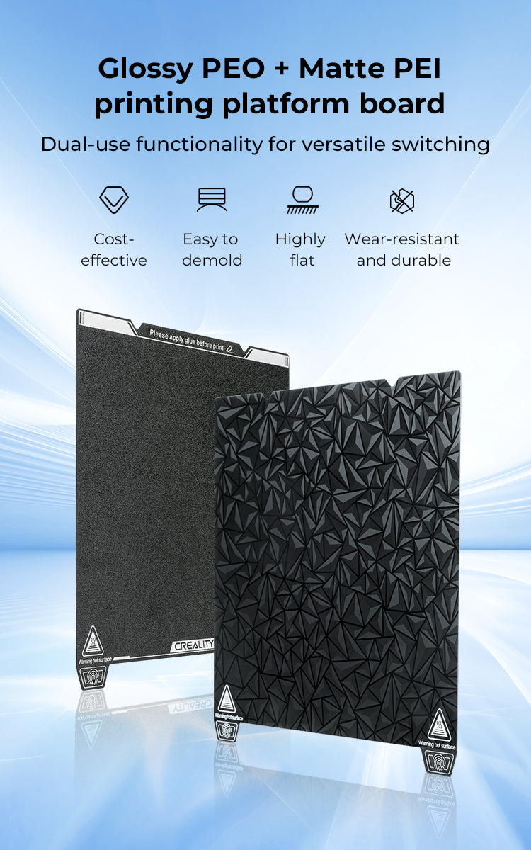 Creality Dual-Sided Printing Platform Board Kit - Glossy PEO + Coated PEI