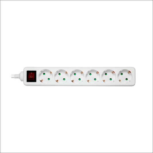 Deltaco 6 Socket Power Strip