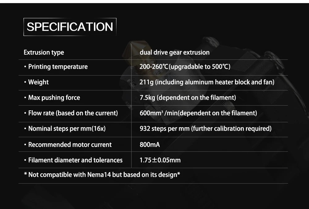 BIQU H2 Direct Drive Dual Gear Metal Extruder V1.0