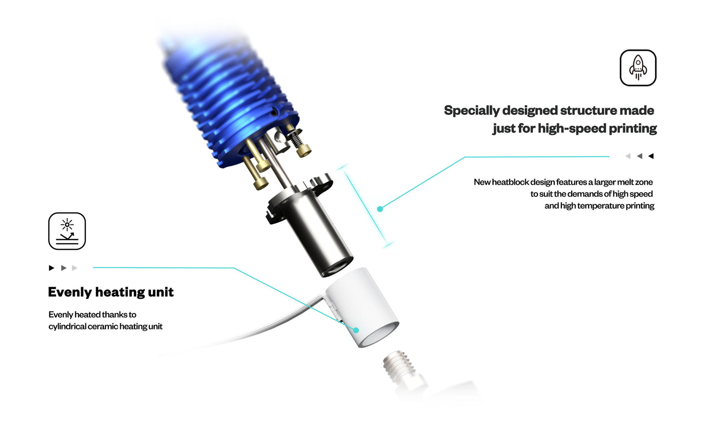 Phaetus Rapido Hot-End High Flow - Blue