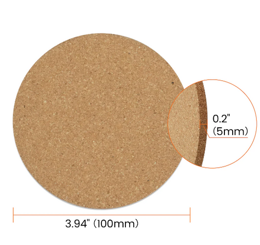 AlgoLaser Round Cork Coaster (12 pcs)