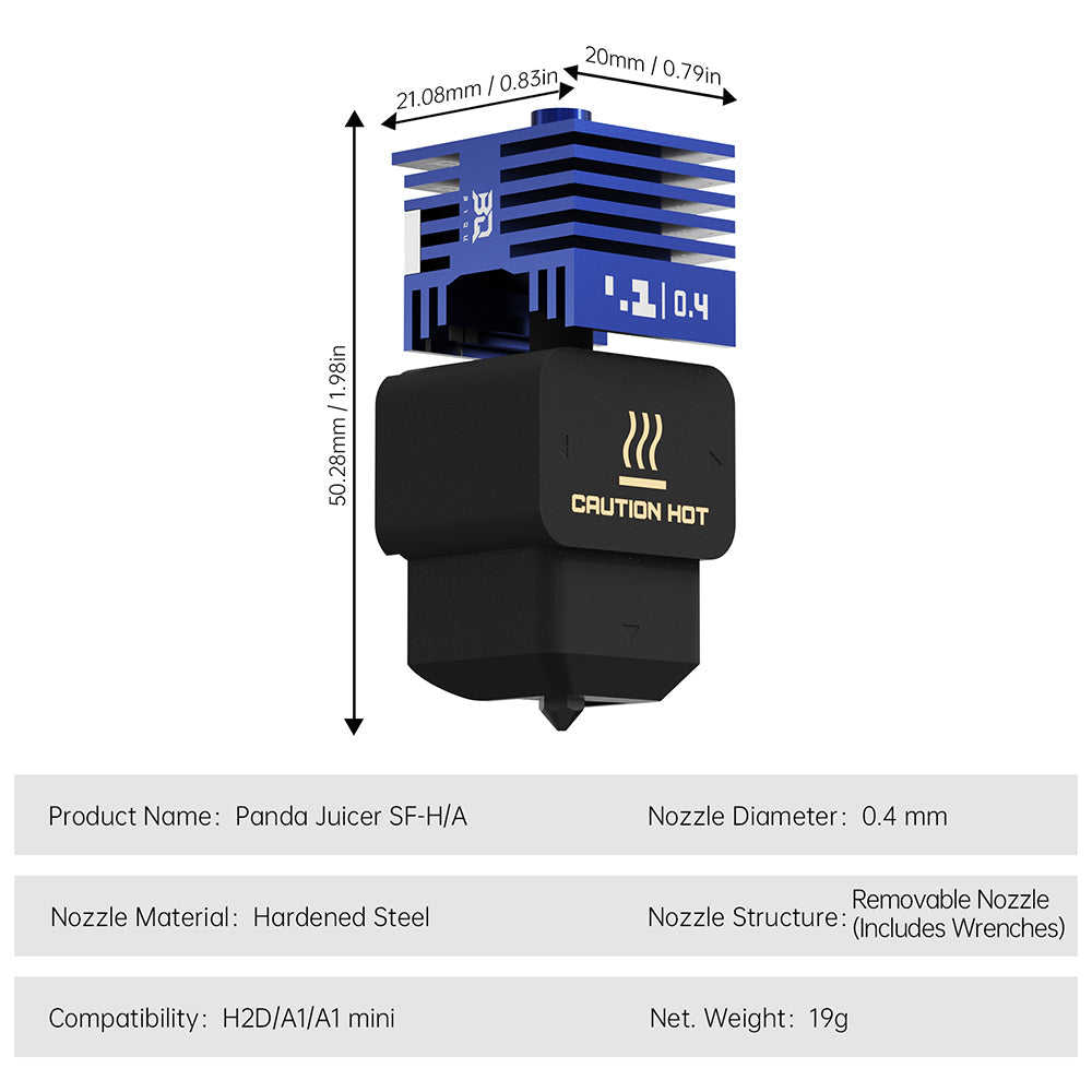 BIQU Panda Juicer Hotend SF - H/A (For Bambu Lab H2D/A1/A1 mini)