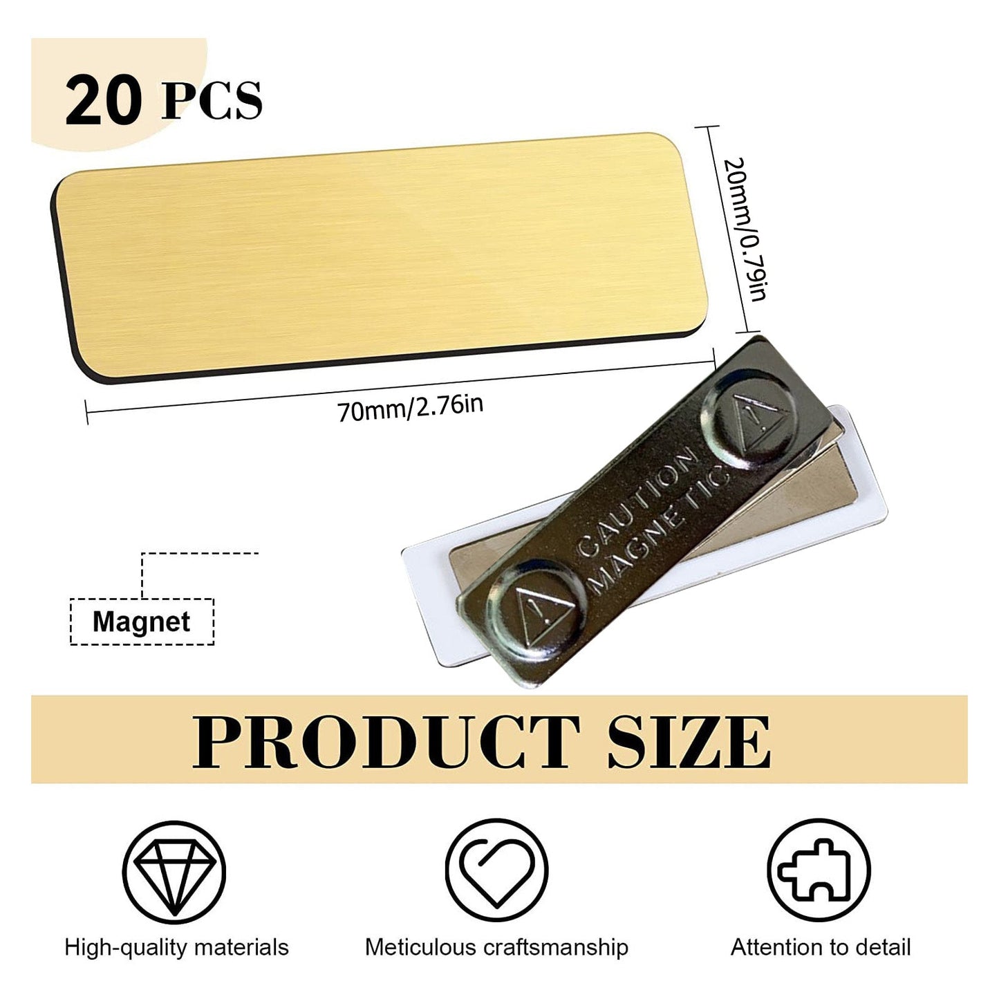 Creality Falcon Series Stainless Steel Name Tags Badges - 20pcs
