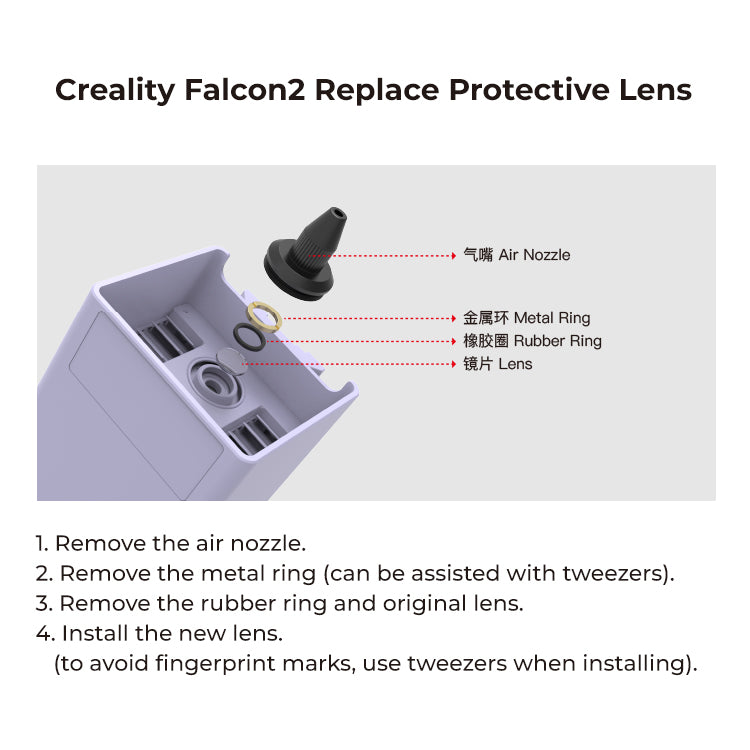 Creality Falcon2 Replace Protective Lens