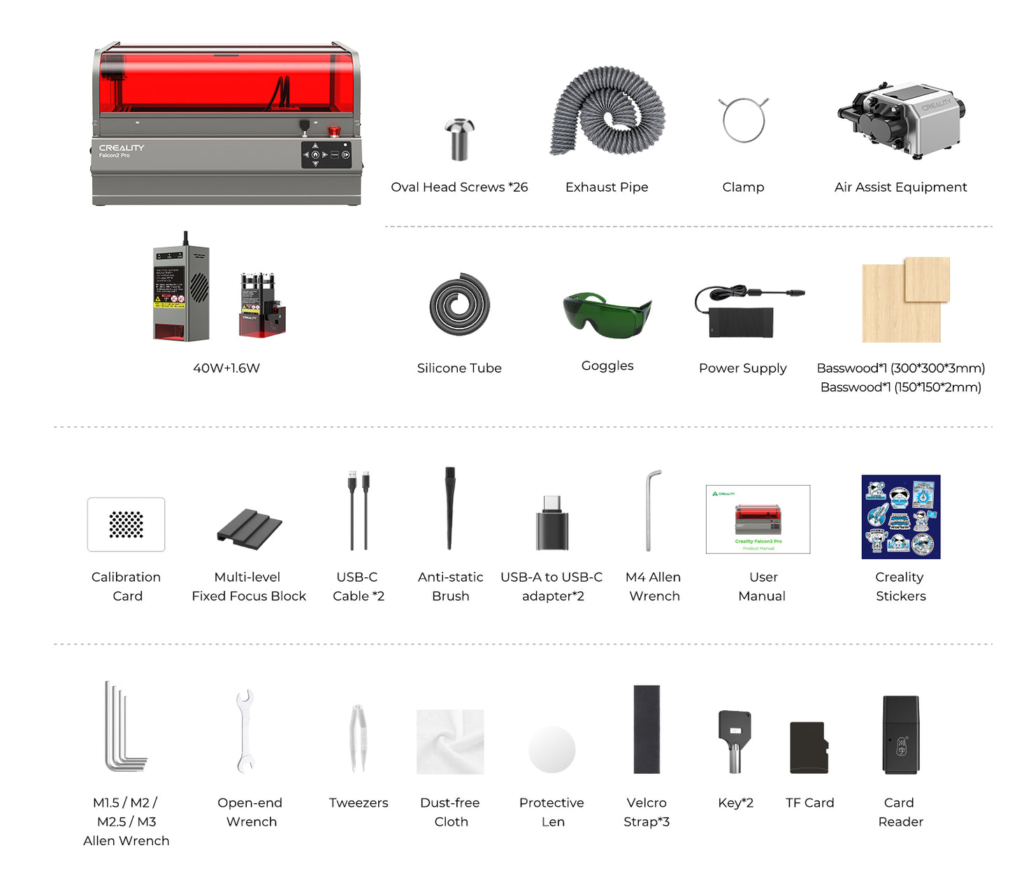 Creality Laser Falcon 2 Pro Gravierer - 40W + 1.6W IR Laser