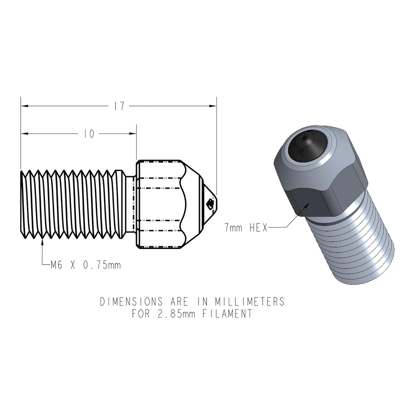 DiamondBack Ultimaker S-line Compatible Nozzle