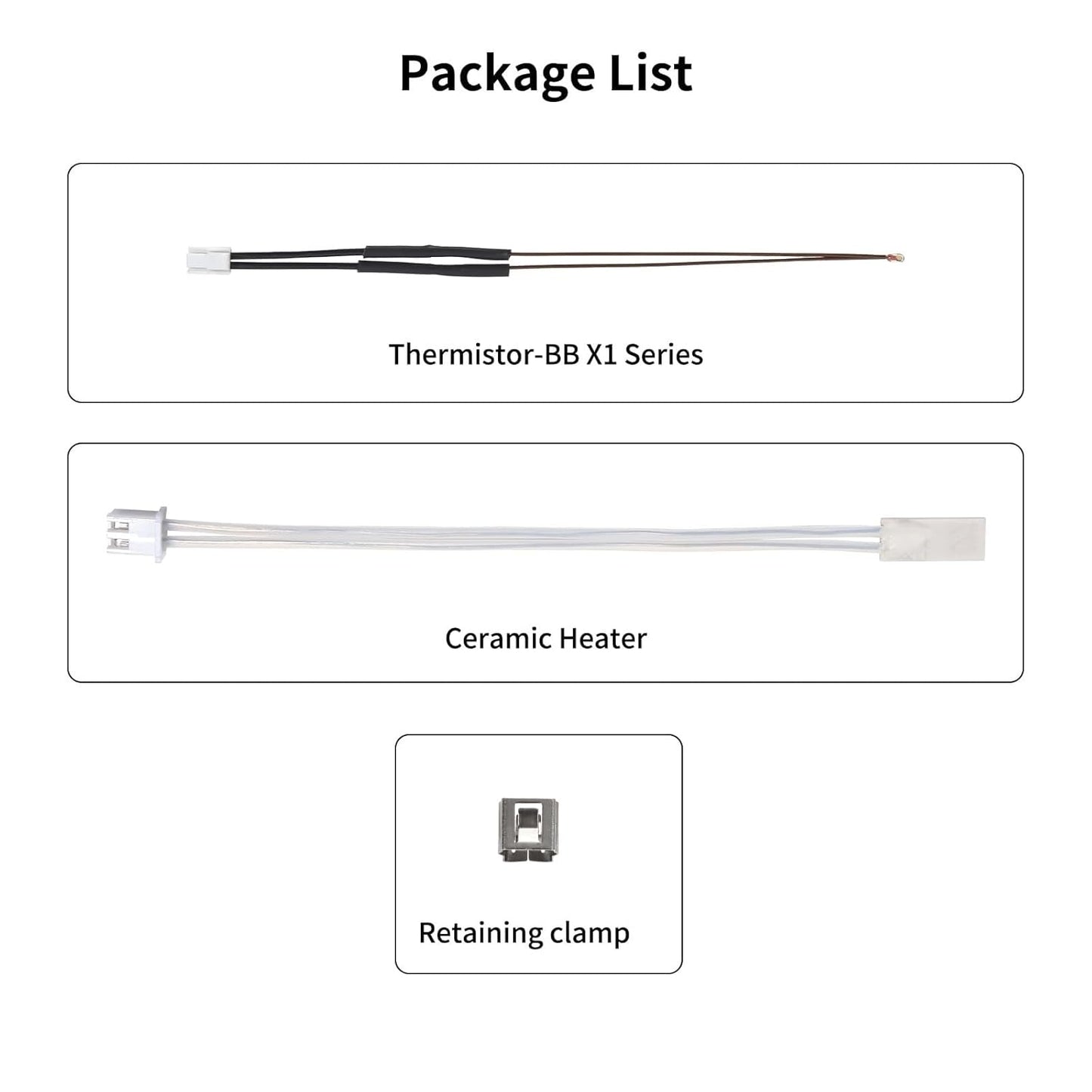 Phaetus Ceramic Heater & Thermistor Bambu Lab P1P/P1S
