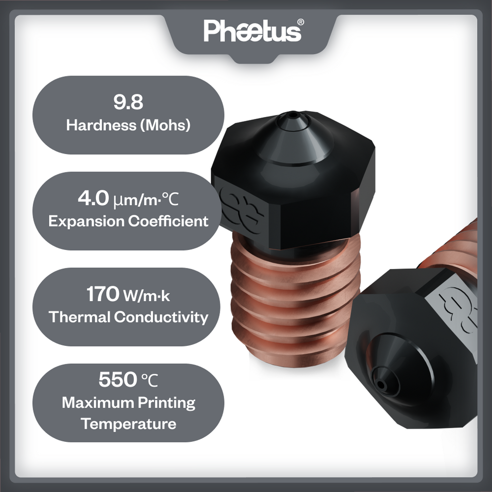 Phaetus PS Silicon Carbide Nozzle 0,4 mm - 1,75 mm - 1 pcs