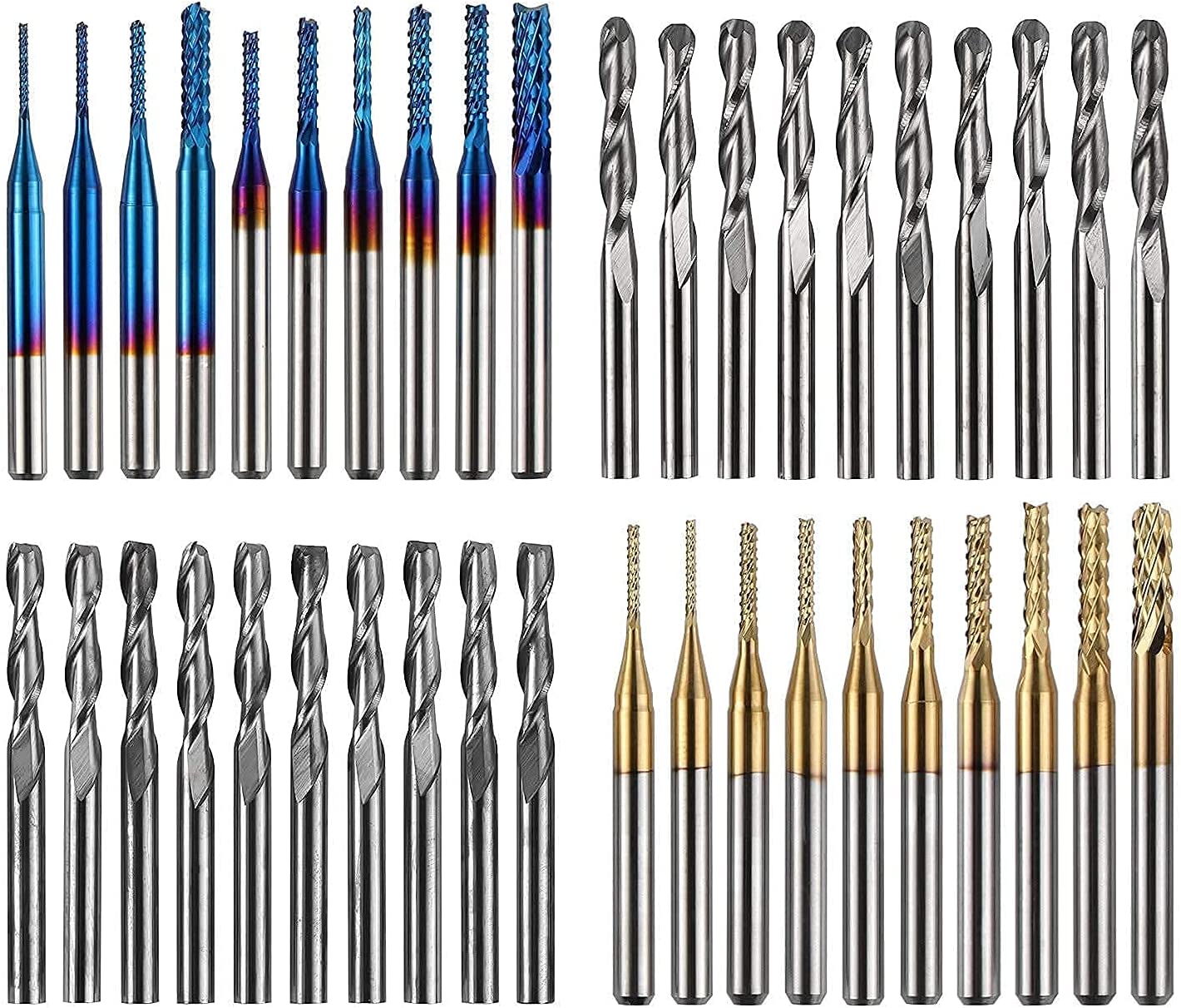 TwoTrees End Mills for CNC - 40pcs