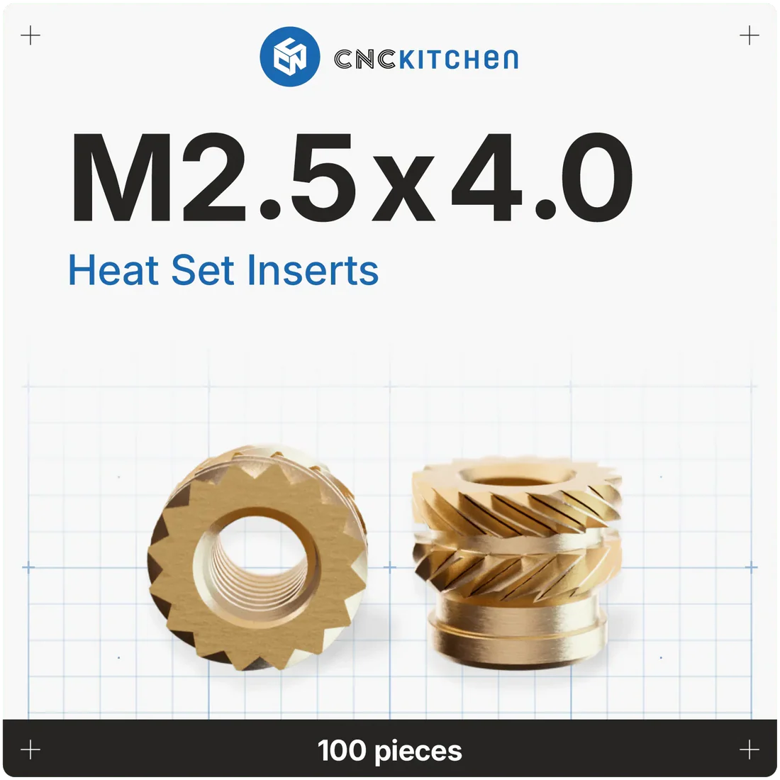 Gänginsats M2.5x4.0 - 100 st