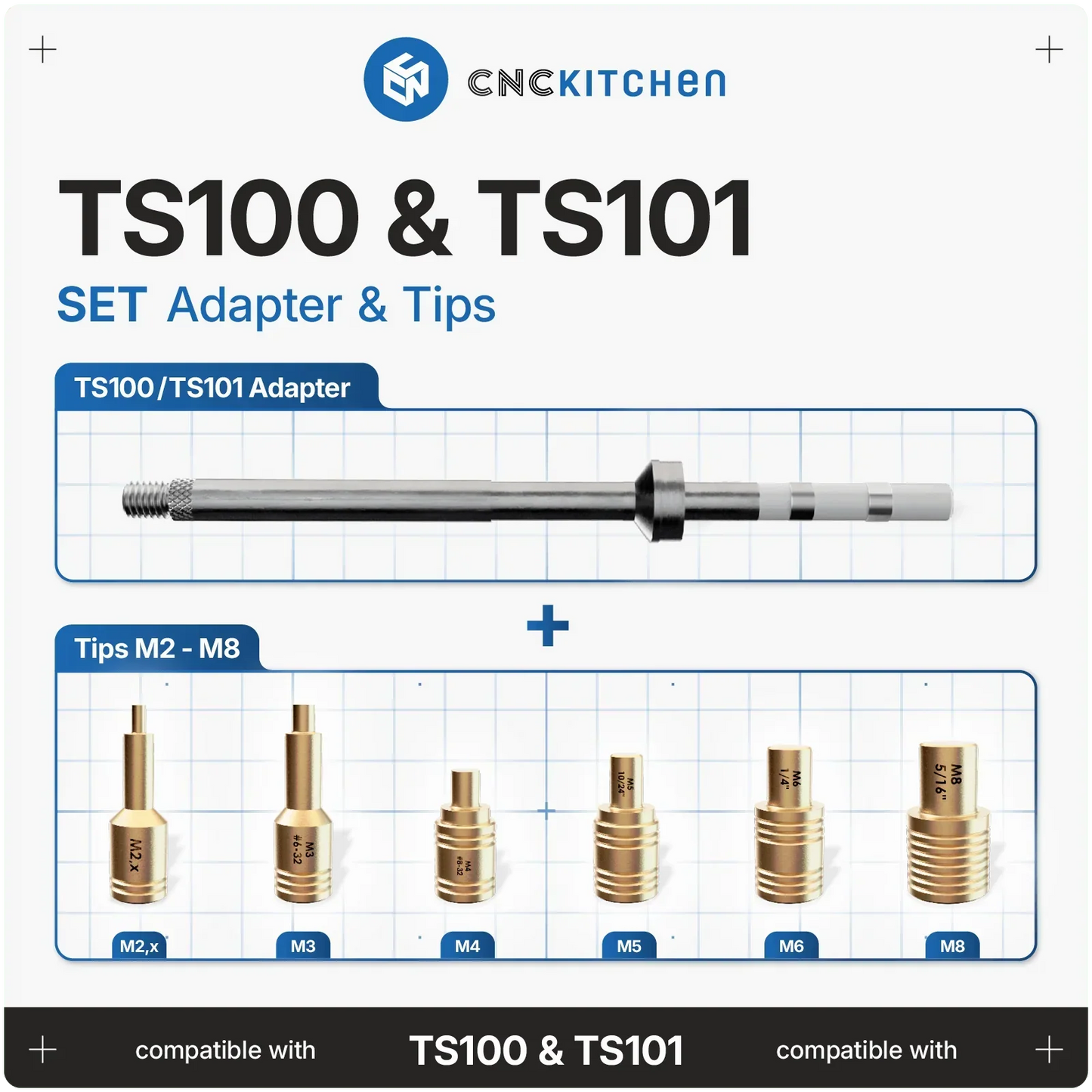 CNC Kitchen Lödspetsar SET kompatibla med TS100 & TS101