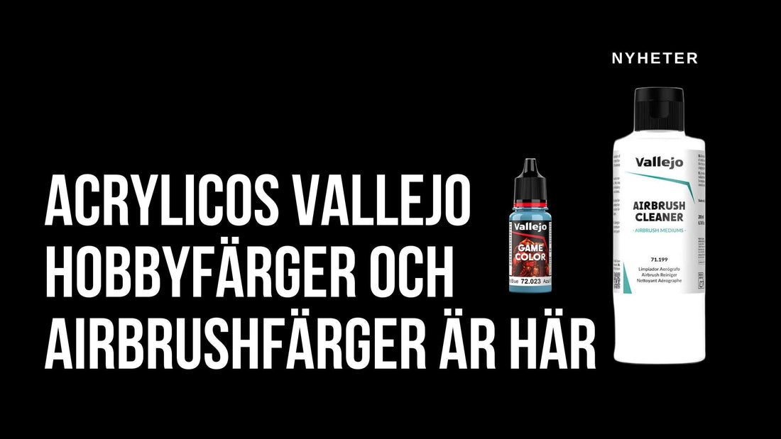 Nu utökar 3DShoppen sortimentet – Acrylicos Vallejo hobbyfärger och airbrushfärger är här