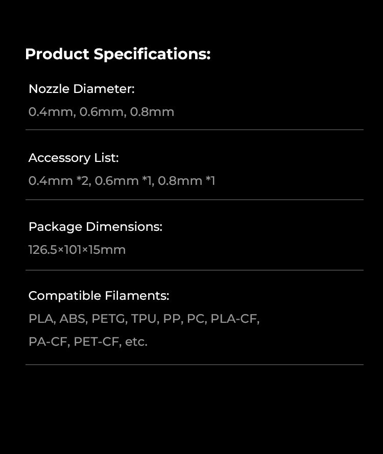 Creality 3D K1C Unicorn Quick-Swap Nozzle Kit