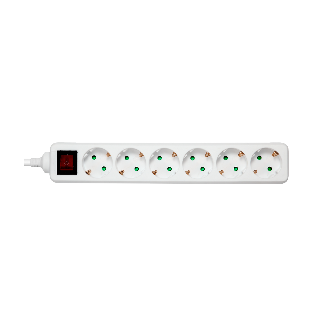 Deltaco 6 Socket Power Strip