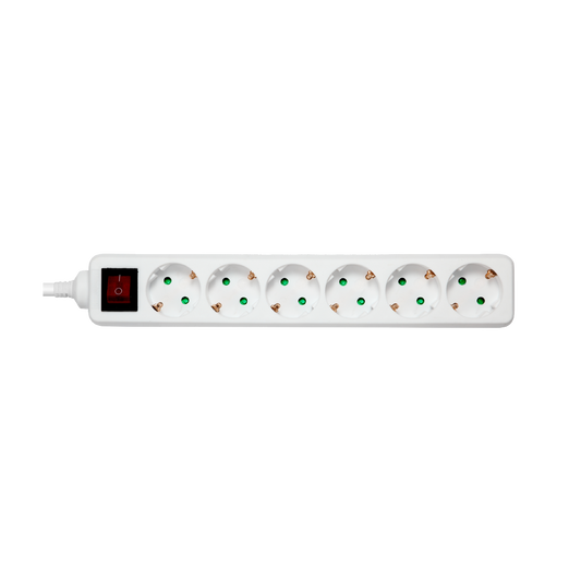 Deltaco 6 Socket Power Strip