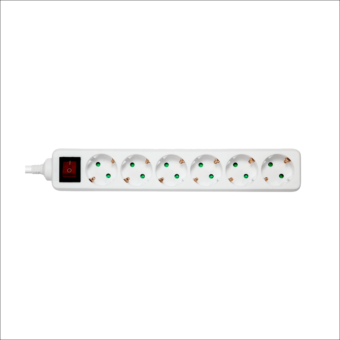 Deltaco 6 Socket Power Strip