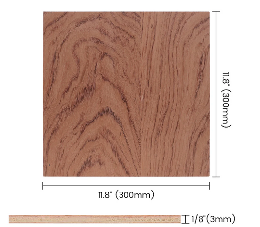 AlgoLaser Rosewood Plywood 300 x 300 x 3 mm (6 pcs)