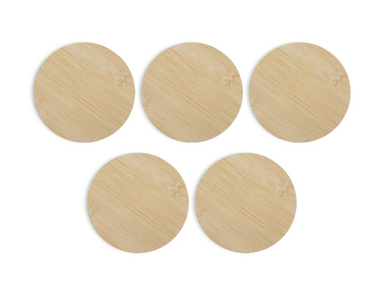 AlgoLaser Round Bamboo Coaster 5 pcs