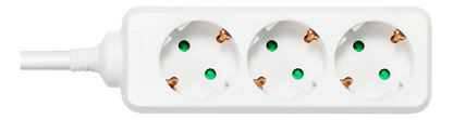 DELTACO Earthed power strip with 3 sockets, 1.5 m