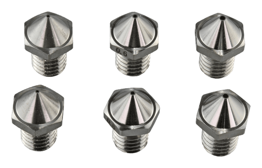Flashforge Creator 3 Pro / Creator 4 Steel Nozzle Set - 0.4/0.6/0.8 mm - 6-pack