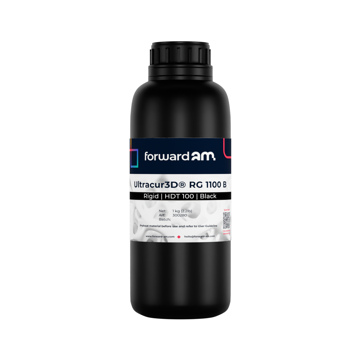 Forward AM Ultracur3D Rigid UV Resin RG 1100 - 1 kg - Black