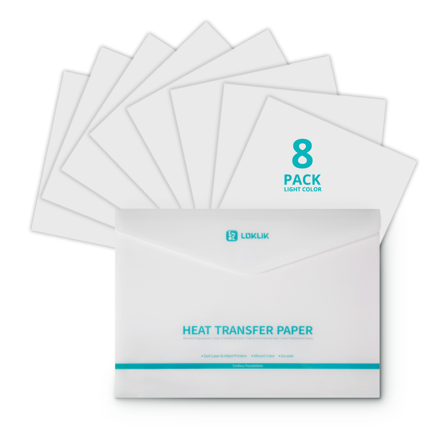 LOKLiK Heat Transfer Paper Sheet - Dark - 8-pack