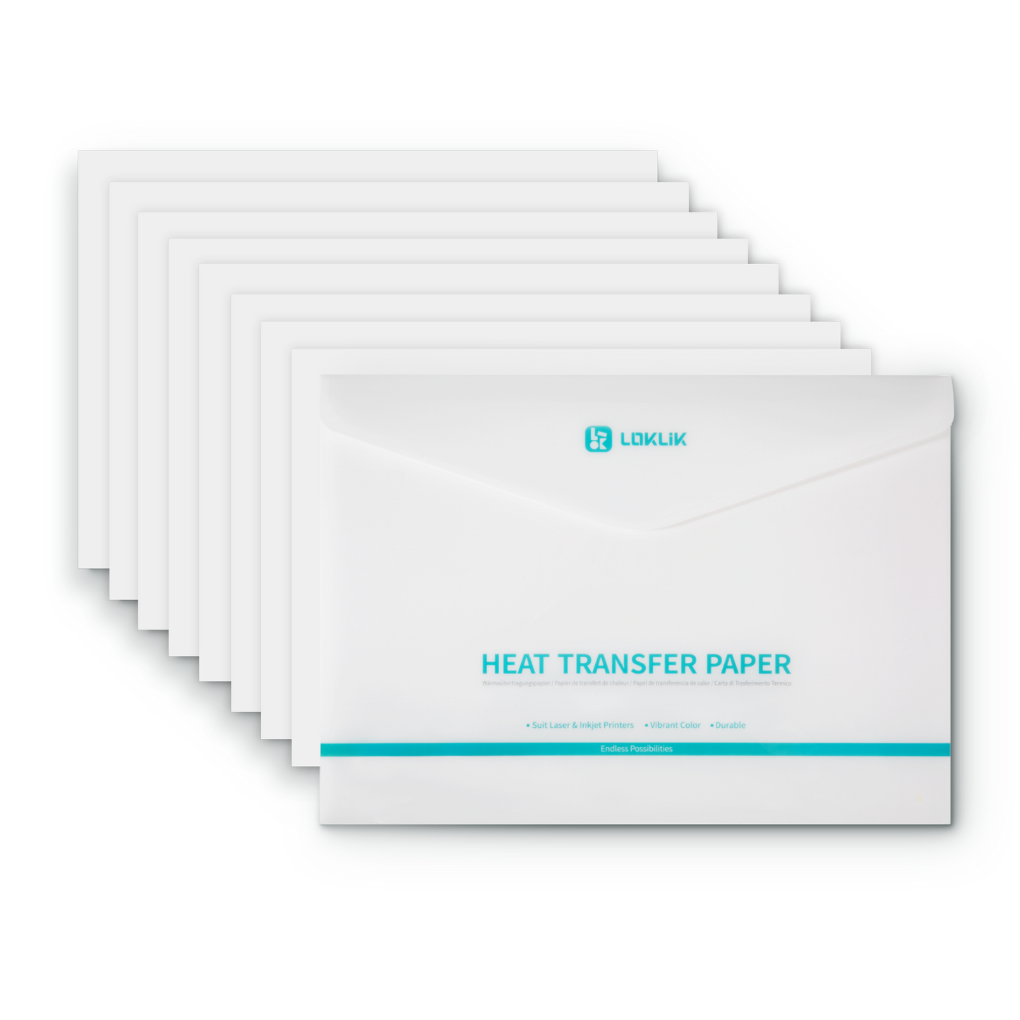 LOKLiK Heat Transfer Paper Sheet - Light - 8-pack
