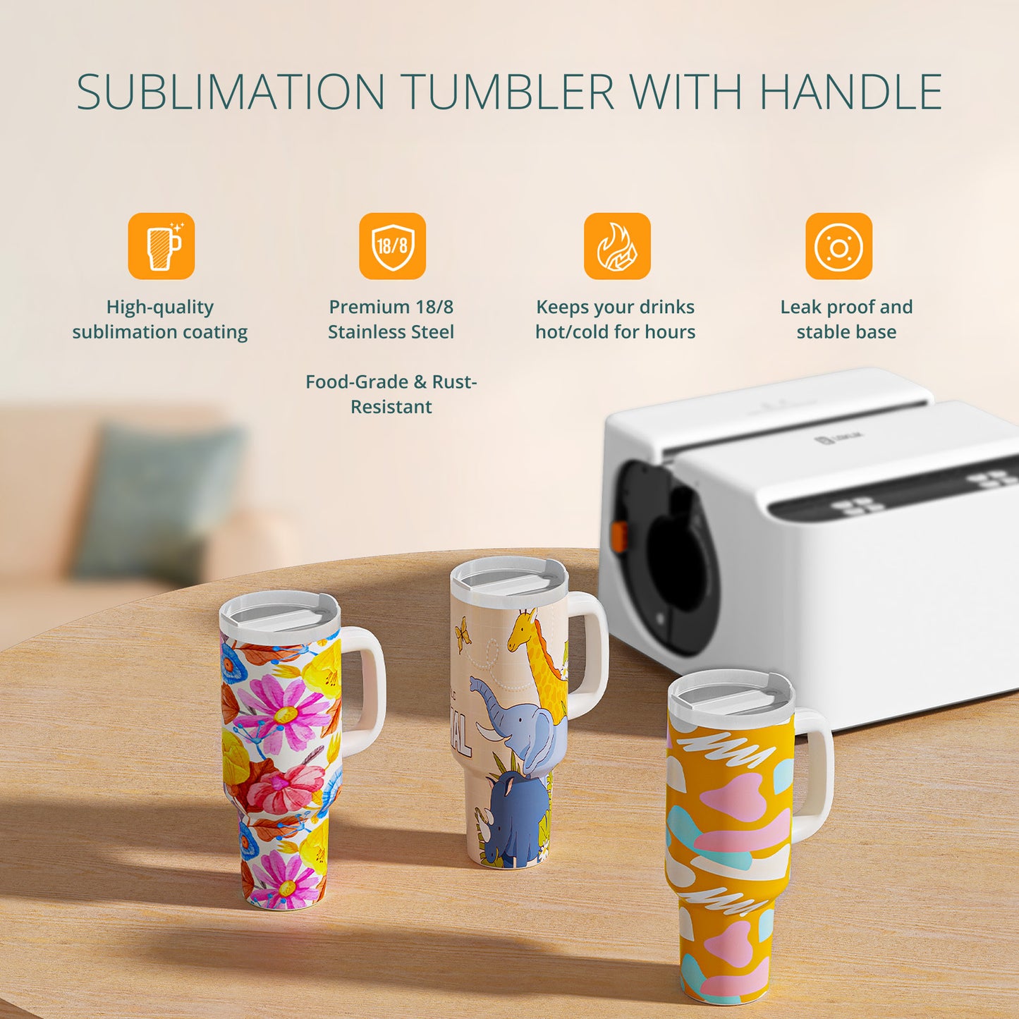 LOKLiK 40oz Sublimation Handle Tumbler Blanks