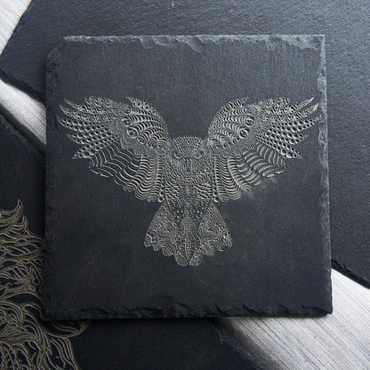 LaserPecker Stone Slate Coasters Square Black(6 pcs)
