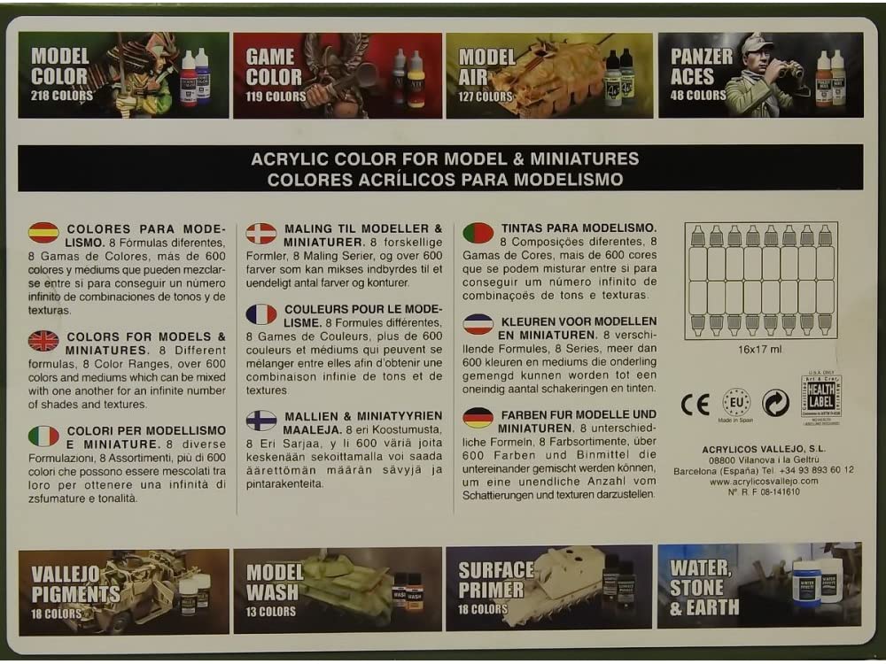 Vallejo Acrylic Model Color Set U.S.A Basic (16)