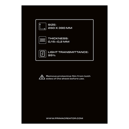 PrimaCreator nFEP Film Sheet for 3D Printers - 260 x 390 mm