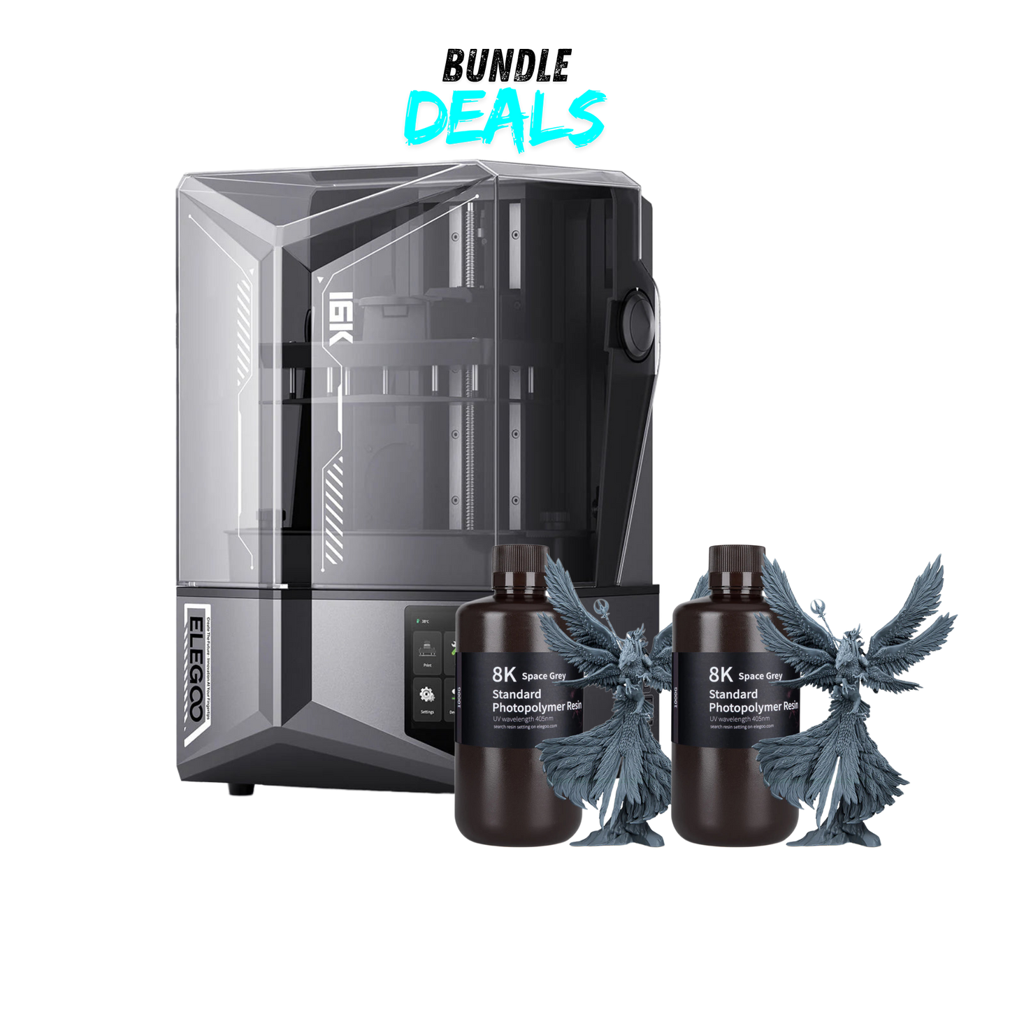 Elegoo Saturn 4 Ultra 16K + 2× Elegoo Standard 8K Resin – Bundle Deal
