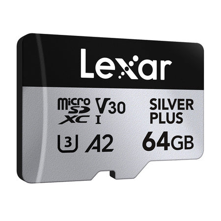 Lexar High-Performance SILVER PLUS microSDXC 2×64GB + SD-adapter