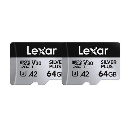 Lexar High-Performance SILVER PLUS microSDXC 2×64GB + SD-adapter