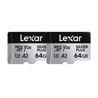 Lexar High-Performance SILVER PLUS microSDXC 2×64GB + SD-adapter