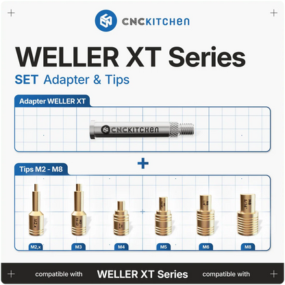 Lödspetsar SET kompatibla med Weller XT Koppar